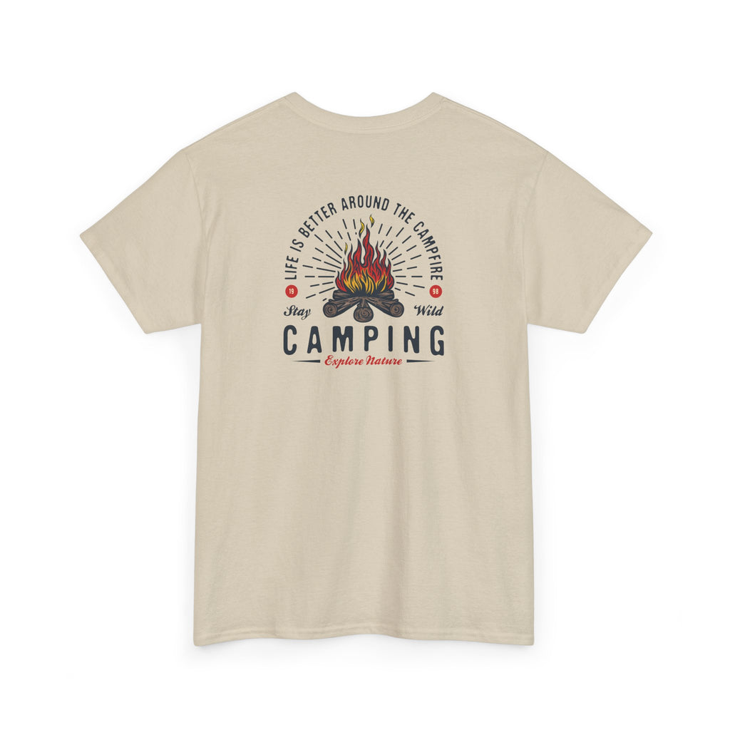 Camping-Themed Unisex Heavy Cotton Tee, Outdoor Enthusiast Shirt, Adventure Apparel, Gift for Campers, Nature Lover Tee