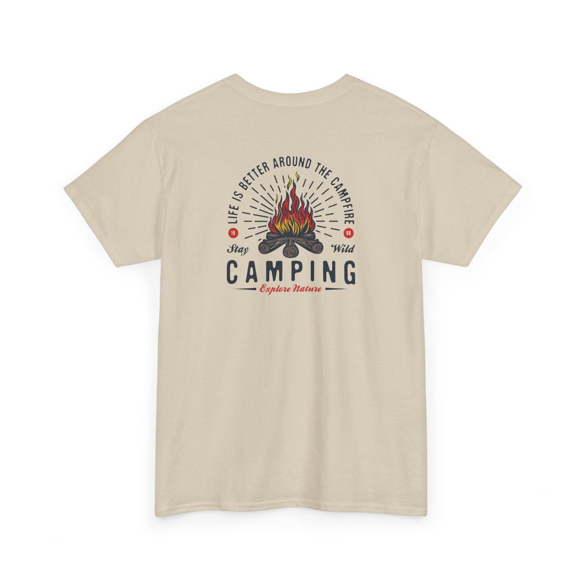 Camping-Themed Unisex Heavy Cotton Tee, Outdoor Enthusiast Shirt, Adventure Apparel, Gift for Campers, Nature Lover Tee