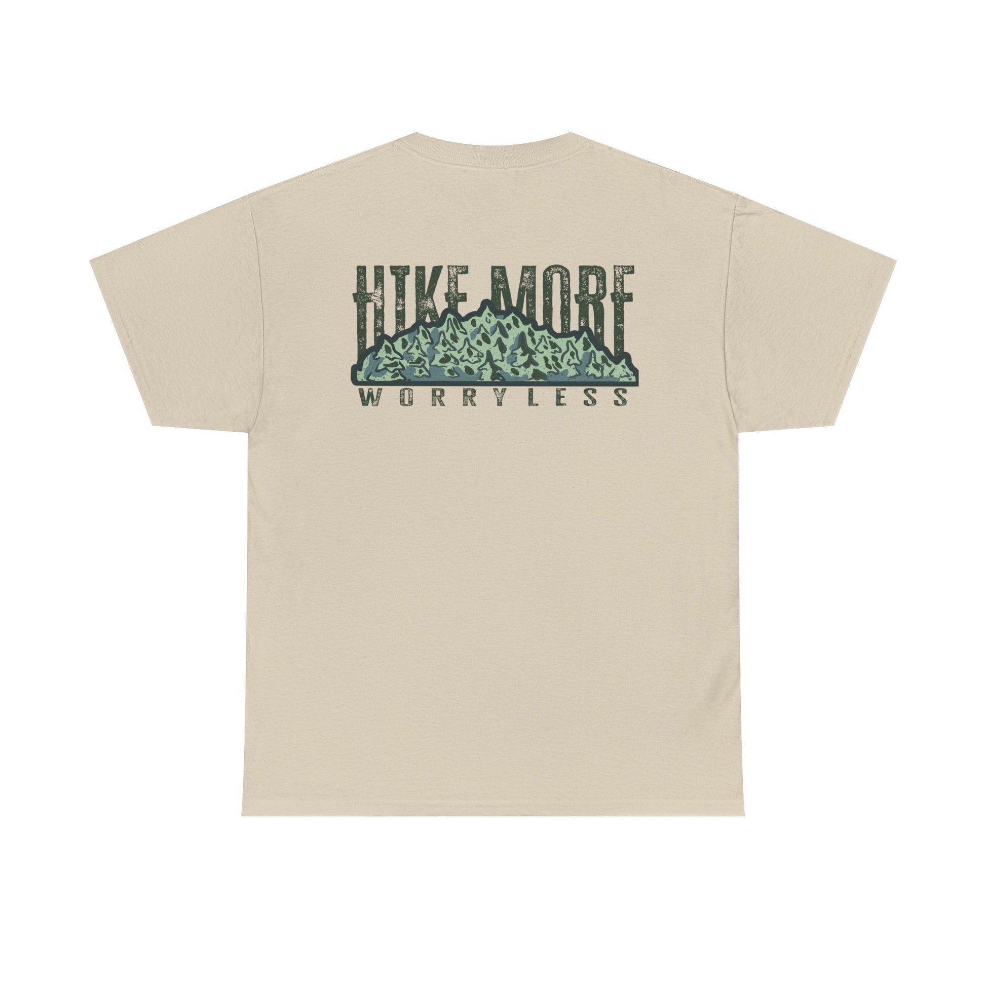Nature-Inspired Unisex Heavy Cotton Tee - "Hike More, Worry Less"